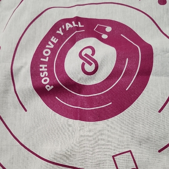 NWOT White and Purple Graphic Handh - Picture 3 of 4